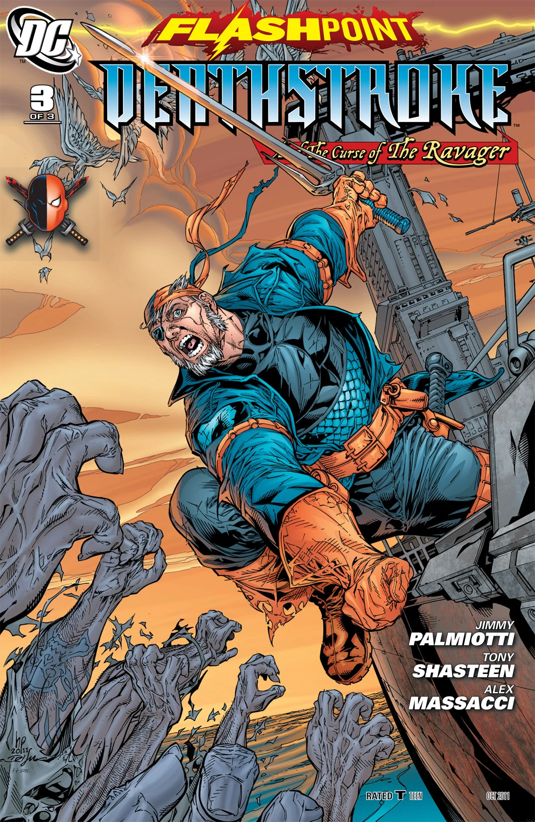Flashpoint: Deathstroke & the Curse of the Ravager #3 (DC, 2011 — Cover A) cover